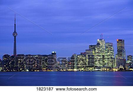 Stock Photo - Toronto skyline in the evening. Fotosearch