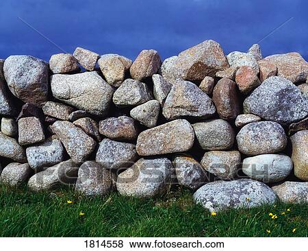 Traditional stone wall, Connemara, Co Galway, Ireland View Large Photo Image Stock Photo - Traditional stone wall, Connemara, Co Galway, Ireland. Fotosearch