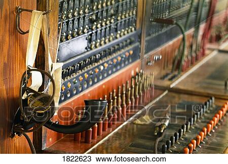 Stock Image - Vintage telephone operator's office, Fort Edmonton Park, Edmonton, Alberta, Canada. Fotosearch