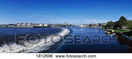 Stock Photograph - Weir on the River Shannon, Athlone, Co Westmeath, Ireland. Fotosearch