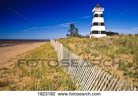 Stock Image - West Point Lighthouse, Cedar Dunes Provincial Park, Prince Edward Island, Canada. Fotosearch
