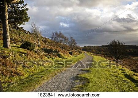 攝影圖庫 - 狹窄道路, 高峰 區, 國家公園, derbyshire, 英國