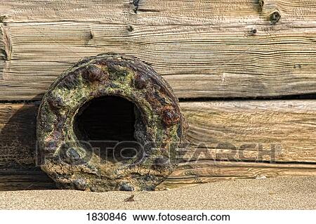 Stock Photograph - A rusted metal pipe opening. Fotosearch
