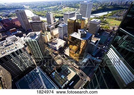 Aerial view of downtown, Edmonton, Alberta, Canada View Large Photo Image Picture - Aerial view of downtown, Edmonton, Alberta, Canada. Fotosearch