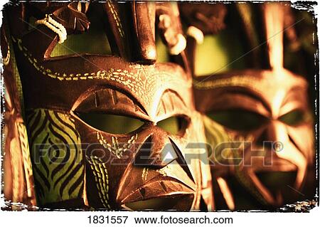 African masks View Large Photo Image Stock Photo - African masks . Fotosearch
