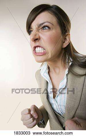 Stock Image - Angry woman. Fotosearch