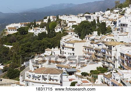 Stock Photography - Apartments and houses, Mijas Malaga Province, Costa del Sol, Spain, Europe. Fotosearch