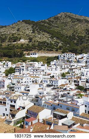 Stock Photography - Apartments and houses, Mijas Malaga Province, Costa del Sol, Spain, Europe . Fotosearch