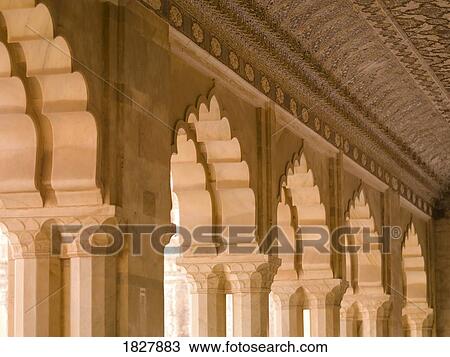Stock Image - Arches in Amber Fort, Jaipur, India . Fotosearch