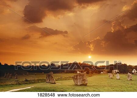 Stock Photo - Avebury Prehistoric Stone Circle, Wiltshire, England. Fotosearch