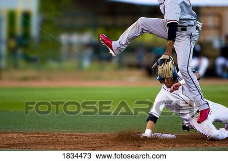 Stock Image - Baseball action shot. Fotosearch