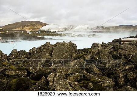 Stock Photo - Blue Lagoon, Geothermal Hot Springs near Reykjavik, Iceland . Fotosearch