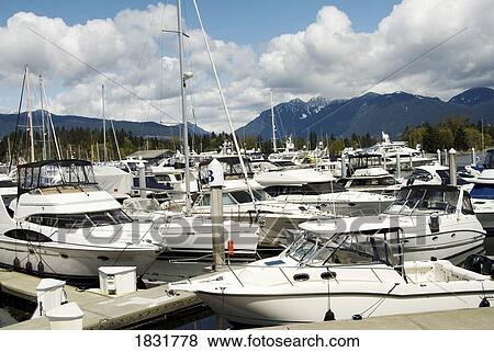 Stock Photo - Boats in the harbor, Vancouver, British Columbia, Canada. Fotosearch