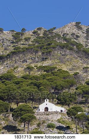 Stock Image - Calvary hermitage, Mijas Malaga Province, Costa del Sol, Spain, Europe. Fotosearch