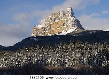 Stock Photograph - Castle Mountain, Banff National Park, Alberta, Canada. Fotosearch