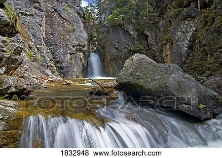 Stock Photo - Cat Creek Falls, Kananaskis, Alberta, Canada . Fotosearch