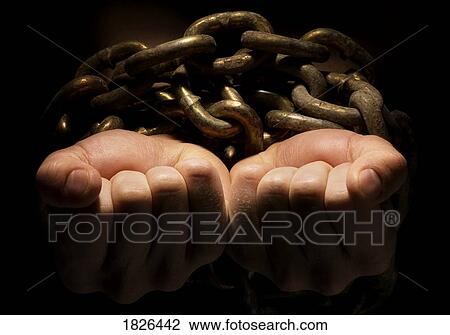 Stock Image - Chained hands. Fotosearch