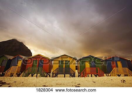 Changing huts, Muizenberg, Cape Town, South Africa View Large Photo Image Picture - Changing huts, Muizenberg, Cape Town, South Africa. Fotosearch