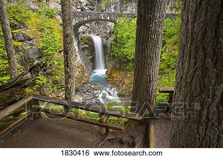 Christine Falls, Mount Rainier National Park, Washington, USA  View Large Photo Image Stock Photograph - Christine Falls, Mount Rainier National Park, Washington, USA . Fotosearch