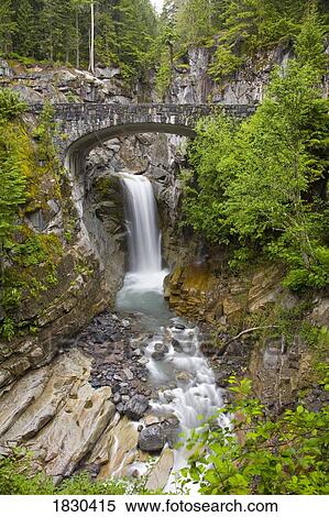 Stock Photography - Christine Falls, Mount Rainier National Park, Washington, USA . Fotosearch