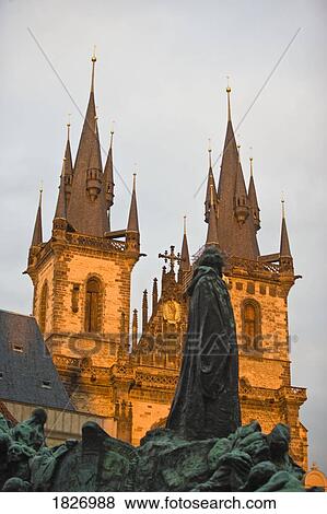 Stock Photo - Church of Our Lady in front of Tyn, Old Town Square, Prague, Czech Republic, Europe . Fotosearch