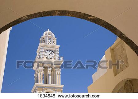 Stock Photography - Clock tower, Rhodes, Greece . Fotosearch