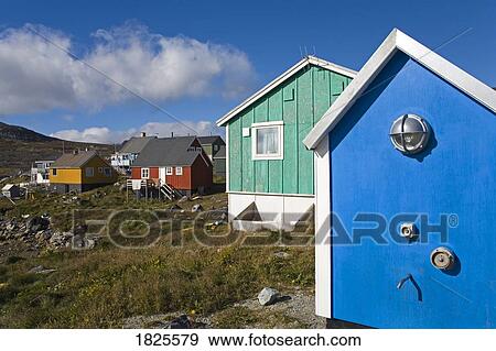 Colorful houses, Port of Nanortalik, Island of Qoornoq, Province of Kitaa, Southern Greenland View Large Photo Image Stock Photo - Colorful houses, Port of Nanortalik, Island of Qoornoq, Province of Kitaa, Southern Greenland. Fotosearch