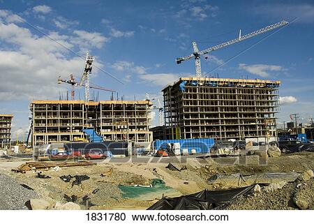 Construction site, Vancouver, British Columbia, Canada View Large Photo Image Stock Image - Construction site, Vancouver, British Columbia, Canada . Fotosearch