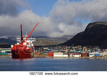 Container ship unloading at Nanortalik Port, Island of Qoornoq View Large Photo Image Stock Image - Container ship unloading at Nanortalik Port, Island of Qoornoq. Fotosearch