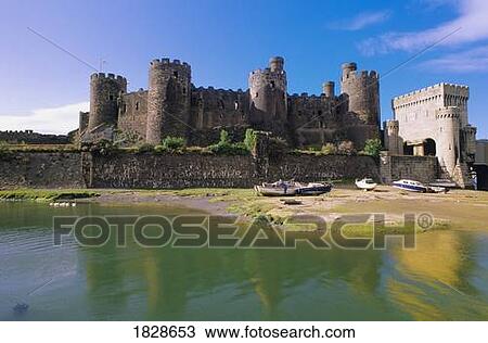 Stock Image - Conway Castle, Wales. Fotosearch