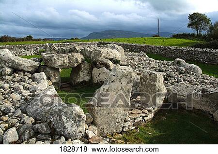 Stock Photo - Creevykeel pre-historic burial site near Cliffony, Sligo, Ireland. Fotosearch