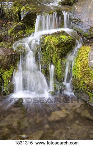Stock Photograph - Crystal Springs waterfall, Oregon, USA. Fotosearch