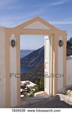 Stock Photo - Doorway, Fira, Santorini, Greece. Fotosearch