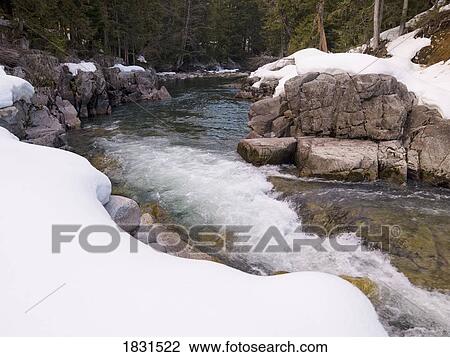 Stock Image - Flowing river. Fotosearch