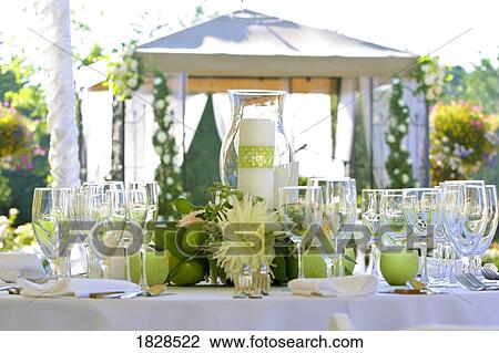 Formal place settings on outdoor table View Large Photo Image Stock Image - Formal place settings on outdoor table. Fotosearch