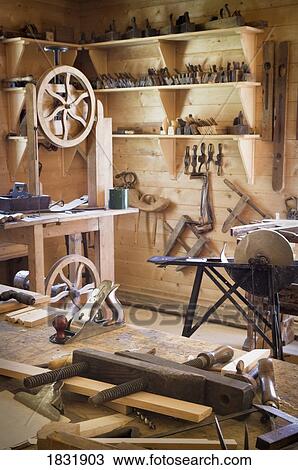 Fort Edmonton Alberta Canada Antique Woodworking Workshop Stock Image 1831903 Fotosearch