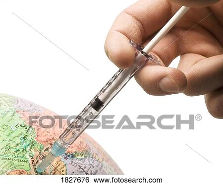 Stock Photograph - Giving injections to the world. Fotosearch