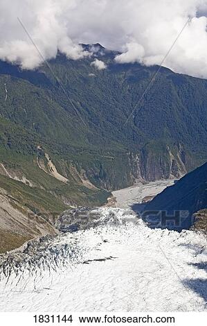 Glacier in the mountains of New Zealand View Large Photo Image Picture - Glacier in the mountains of New Zealand. Fotosearch
