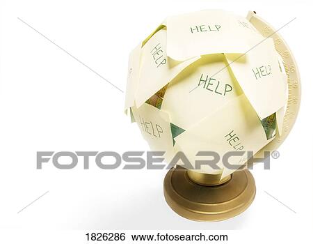 Stock Photograph - Globe that needs help. Fotosearch