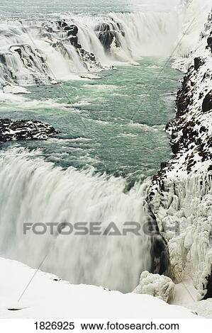 Stock Photography - Gullfoss waterfall, Pingvellir National Park, Iceland . Fotosearch