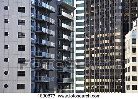 Stock Photo - High rise towers, Auckland, New Zealand. Fotosearch