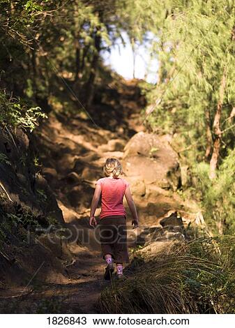 Hiking, Napali Coast State Park, Kauai, Hawaii View Large Photo Image Stock Image - Hiking, Napali Coast State Park, Kauai, Hawaii . Fotosearch