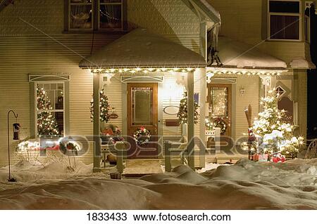House with christmas decorations View Large Photo Image Stock Image - House with christmas decorations. Fotosearch