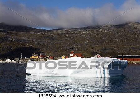 Picture - Iceberg, Port of Nanortalik, Island of Qoornoq, Province of Kitaa, Southern Greenland, Kingdom of Denmark. Fotosearch