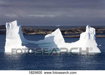 Stock Image - Icebergs, Island of Qoornoq, Province of Kitaa, Southern Greenland, Kingdom of Denmark . Fotosearch