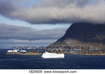Icebergs, Island of Qoornoq, Province of Kitaa, Southern Greenland, Kingdom of Denmark View Large Photo Image Stock Photo - Icebergs, Island of Qoornoq, Province of Kitaa, Southern Greenland, Kingdom of Denmark . Fotosearch