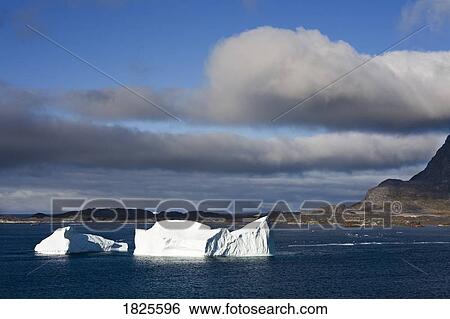 Icebergs, Island of Qoornoq, Province of Kitaa, Southern Greenland, Kingdom of Denmark  View Large Photo Image Stock Photograph - Icebergs, Island of Qoornoq, Province of Kitaa, Southern Greenland, Kingdom of Denmark . Fotosearch