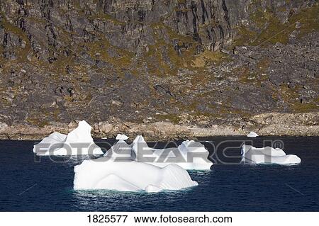 Stock Photo - Icebergs, Port of Nanortalik, Island of Qoornoq, Province of Kitaa, Southern Greenland. Fotosearch