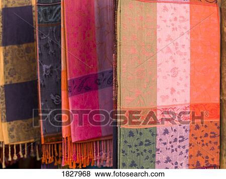 Indian fabric on display, Cochin, Kerala India View Large Photo Image Stock Photo - Indian fabric on display, Cochin, Kerala India. Fotosearch