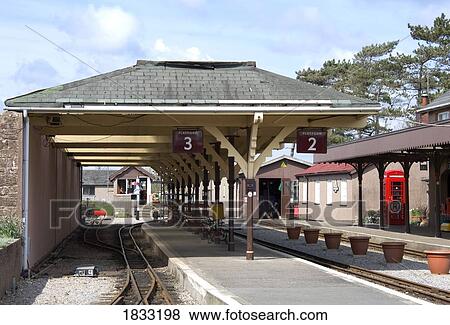Stock Photo - Lake District, Cumbria, England; Train station. Fotosearch